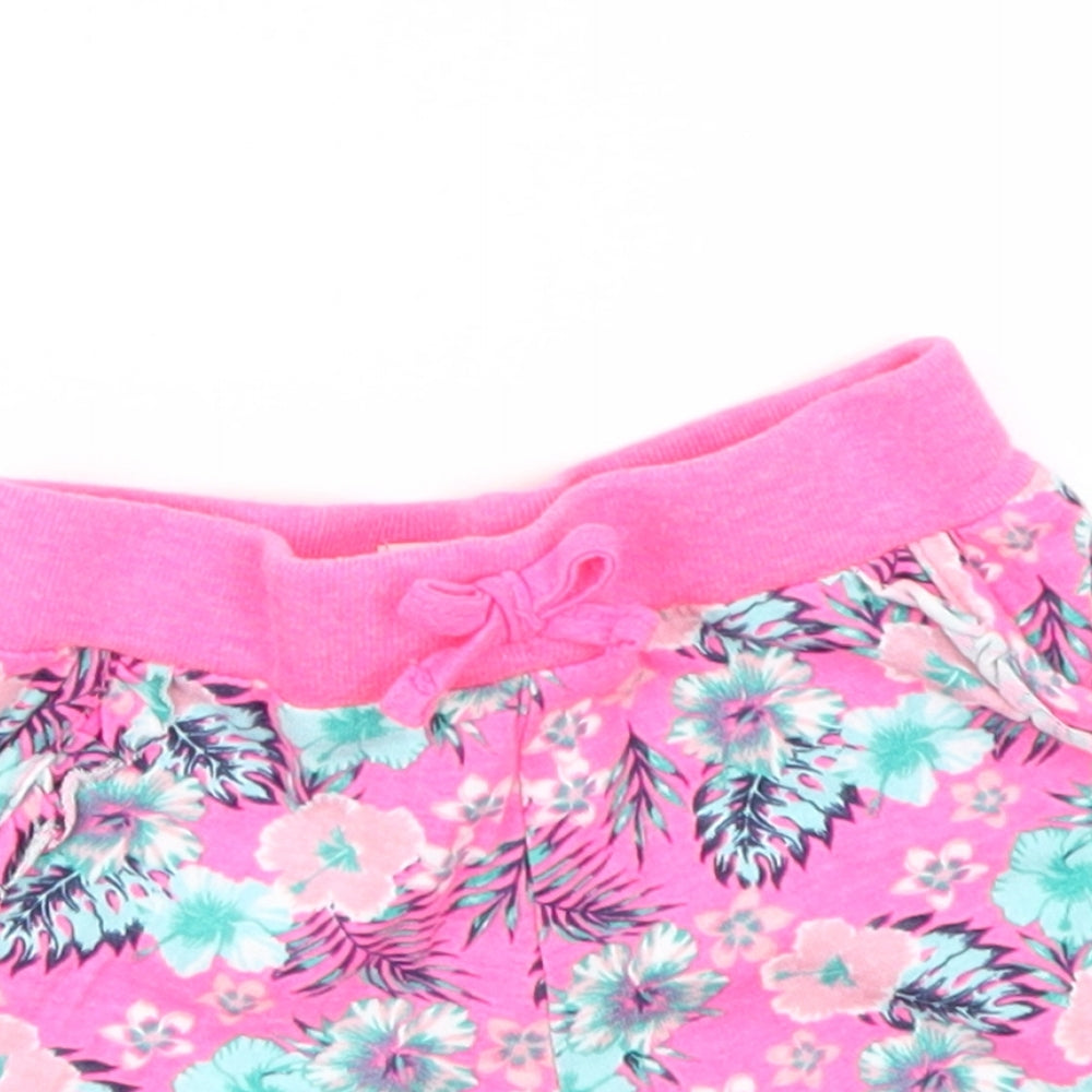 Primark Girls Pink Floral  Cargo Shorts Size 2-3 Years