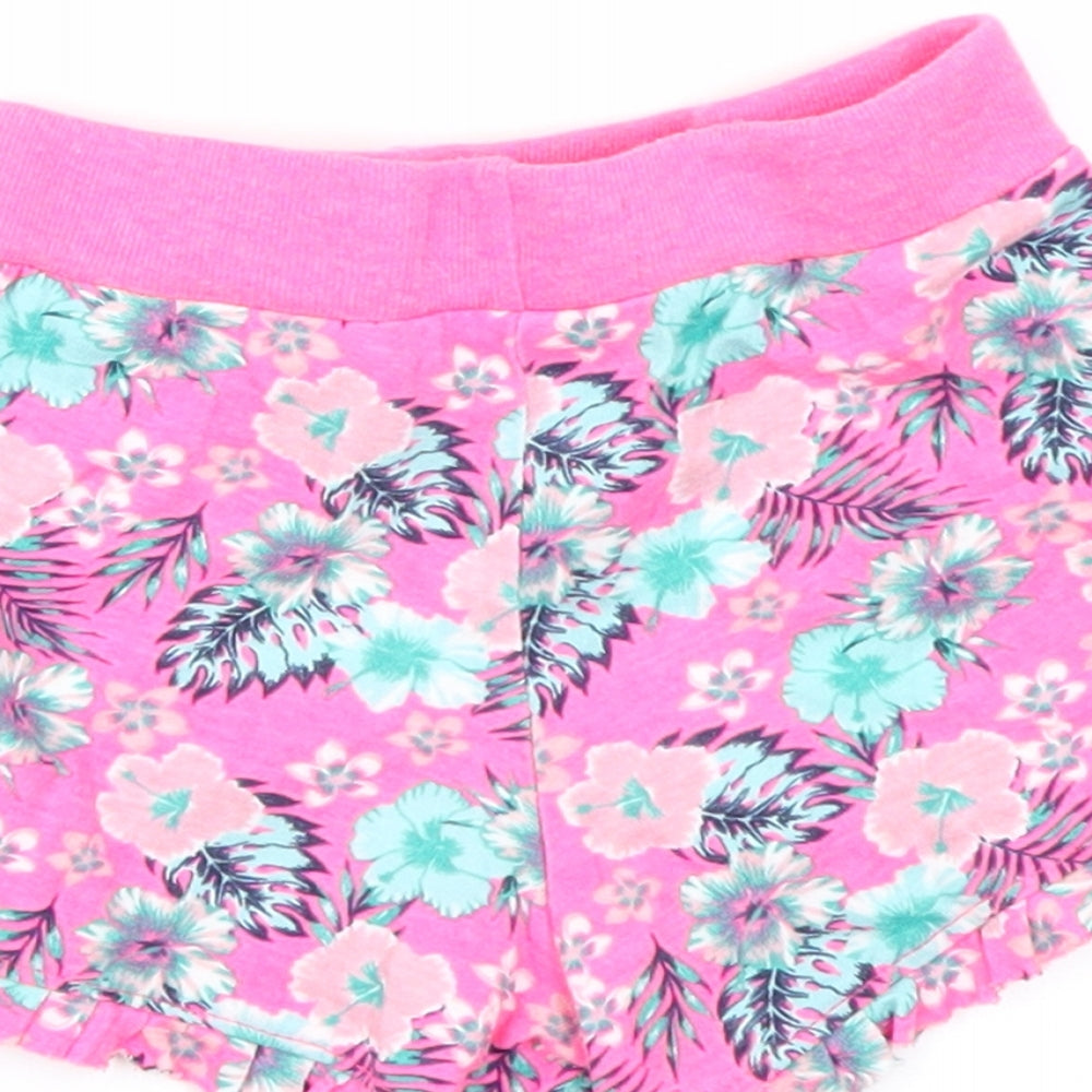 Primark Girls Pink Floral  Cargo Shorts Size 2-3 Years