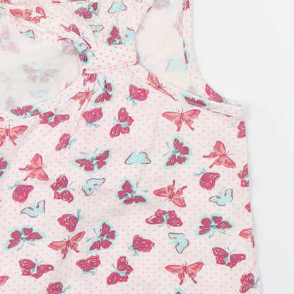 Young Dimension Girls White Animal Print  Basic Tank Size 2 Years  - butteflies