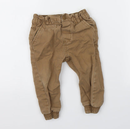 early Boys Brown   Cargo Trousers Size 12-18 Months