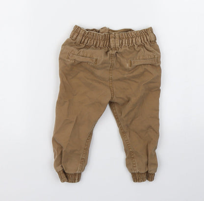 early Boys Brown   Cargo Trousers Size 12-18 Months