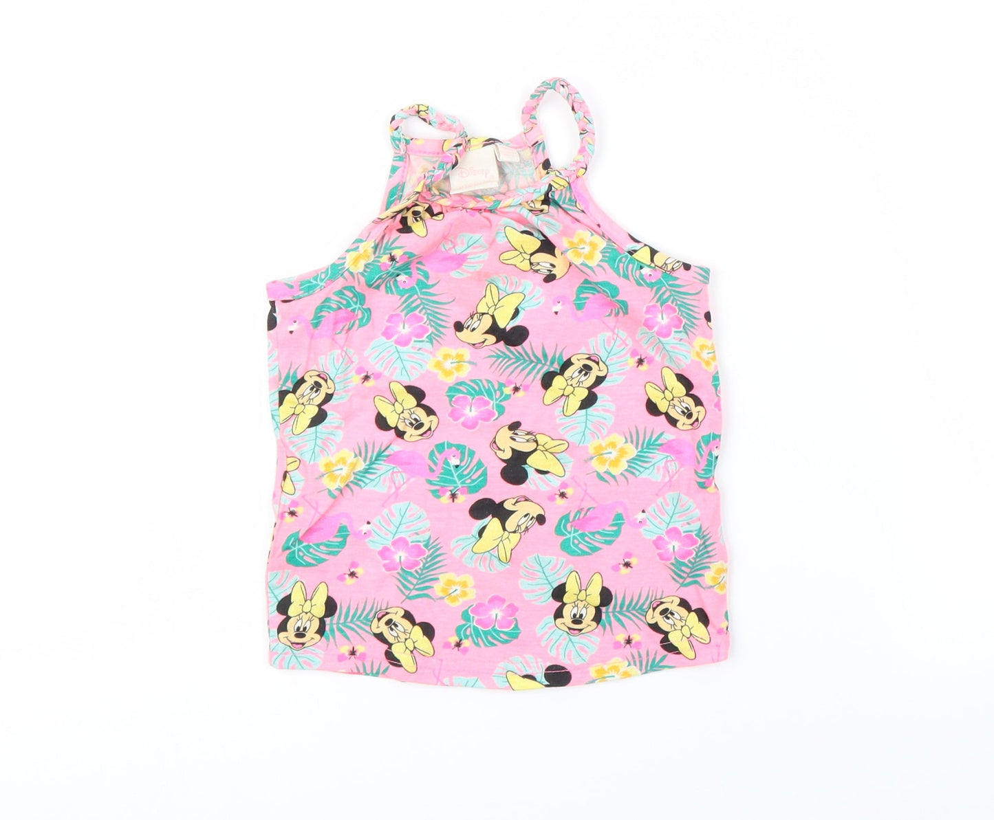 Primark Girls Pink Floral  Basic Tank Size 2-3 Years  - MINNIE MOUSE