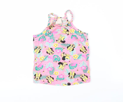 Primark Girls Pink Floral  Basic Tank Size 2-3 Years  - MINNIE MOUSE