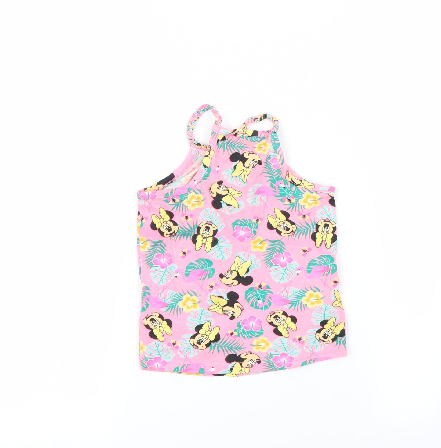 Primark Girls Pink Floral  Basic Tank Size 2-3 Years  - MINNIE MOUSE