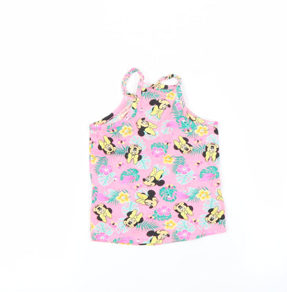 Primark Girls Pink Floral  Basic Tank Size 2-3 Years  - MINNIE MOUSE