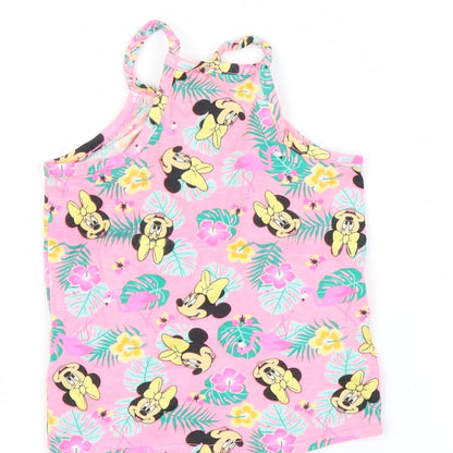 Primark Girls Pink Floral  Basic Tank Size 2-3 Years  - MINNIE MOUSE