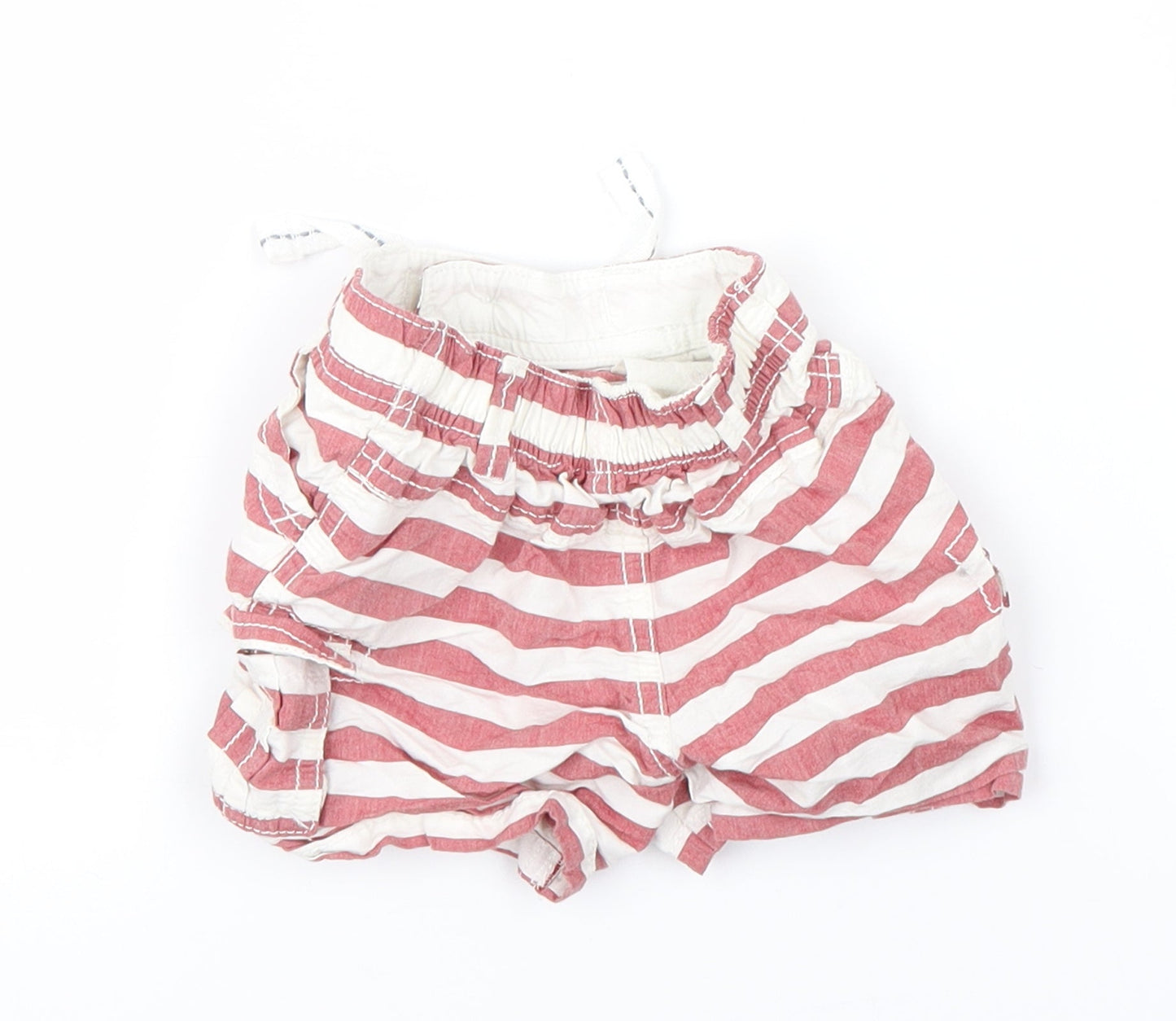 Nutmeg Baby Red Striped Denim Cropped Jeans Size 3-6 Months  - tie up
