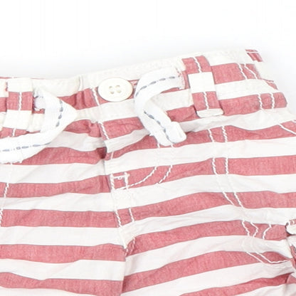 Nutmeg Baby Red Striped Denim Cropped Jeans Size 3-6 Months  - tie up