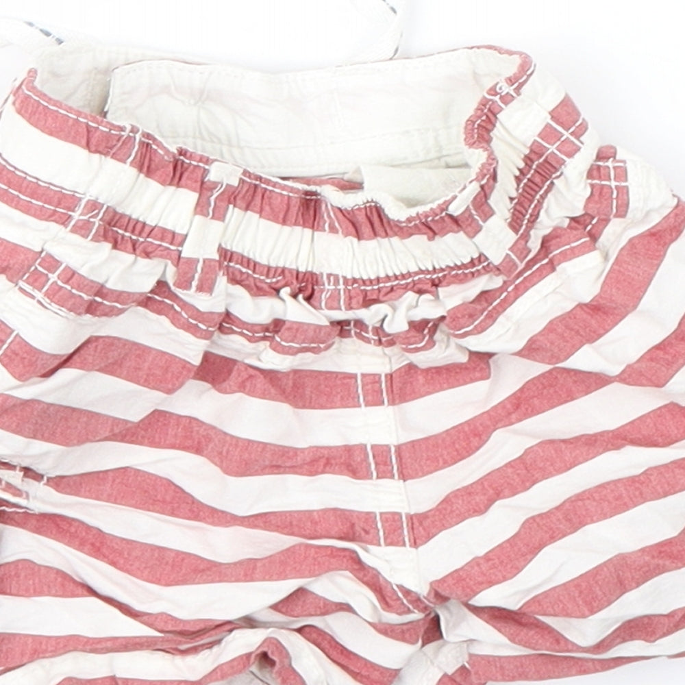 Nutmeg Baby Red Striped Denim Cropped Jeans Size 3-6 Months  - tie up