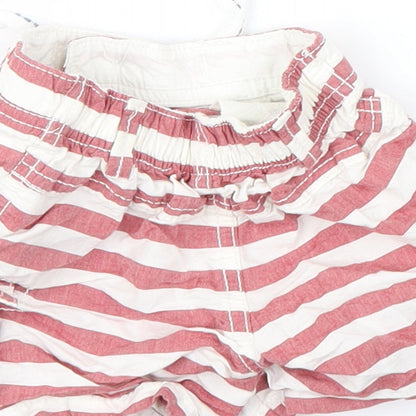 Nutmeg Baby Red Striped Denim Cropped Jeans Size 3-6 Months  - tie up