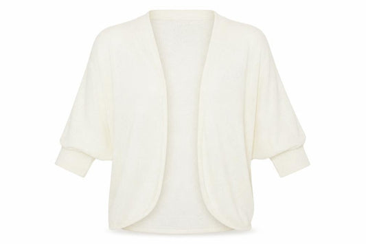Womens UK Size 10 Apricot White Cardigan Jumper