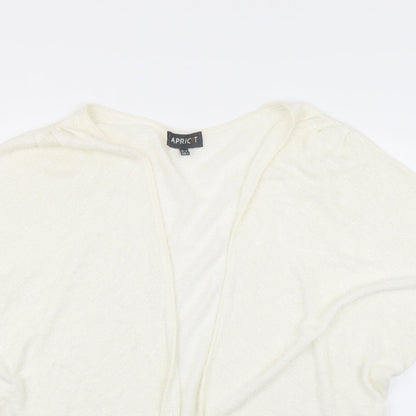 Womens UK Size 10 Apricot White Cardigan Jumper