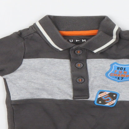 Nutmeg Boys Grey   Babygrow One-Piece Size 0-3 Months  - fun champ