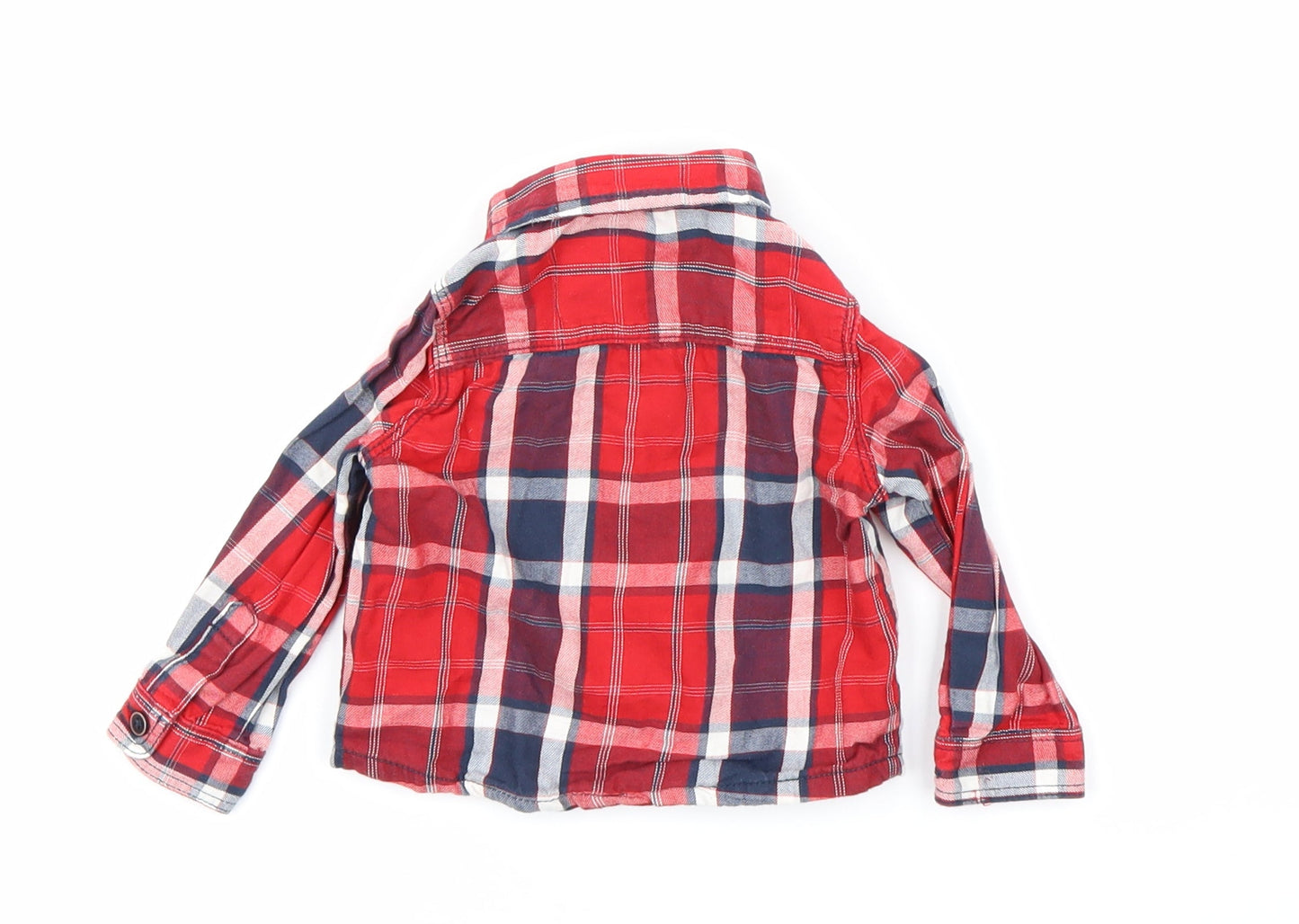F&F Baby Red Check Flannel Basic Button-Up Size 3-6 Months