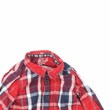 F&F Baby Red Check Flannel Basic Button-Up Size 3-6 Months