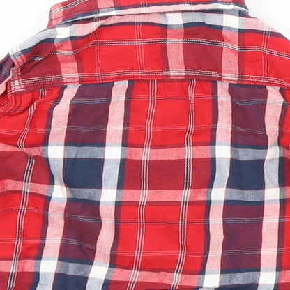 F&F Baby Red Check Flannel Basic Button-Up Size 3-6 Months