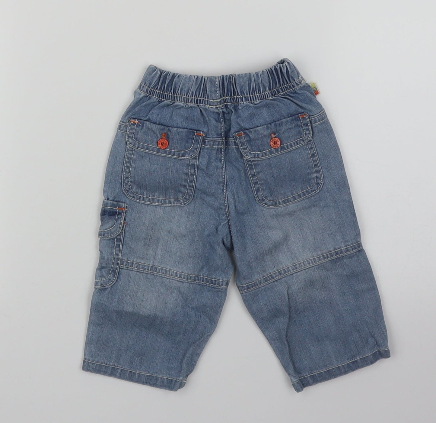Boboli Girls Blue  Denim Cargo Jeans Size 6-9 Months