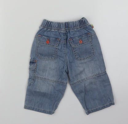 Boboli Girls Blue  Denim Cargo Jeans Size 6-9 Months
