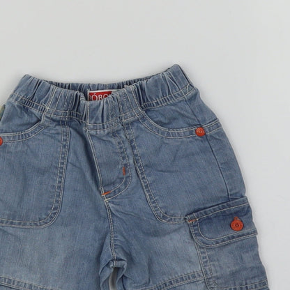Boboli Girls Blue  Denim Cargo Jeans Size 6-9 Months