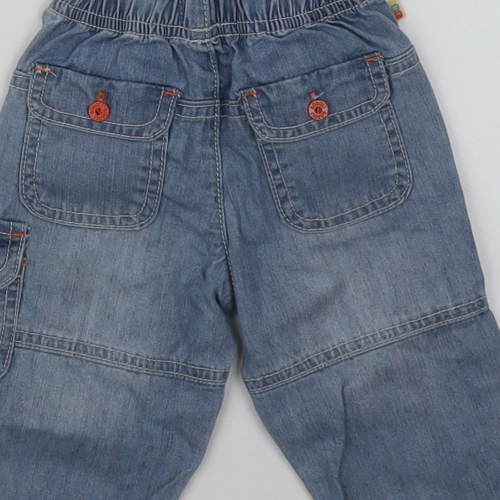 Boboli Girls Blue  Denim Cargo Jeans Size 6-9 Months