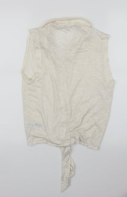 Womens UK Size 10 NEWLOOK White Basic Button-Up