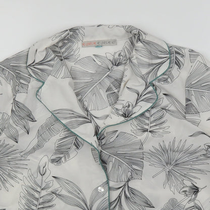He Love Me He Loves Me Not Womens White Floral  Babydoll Pyjama Top Size S