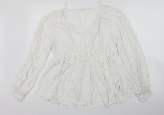 Womens UK Size 6 NINE SAVANNAH MILLER White Basic T-Shirt