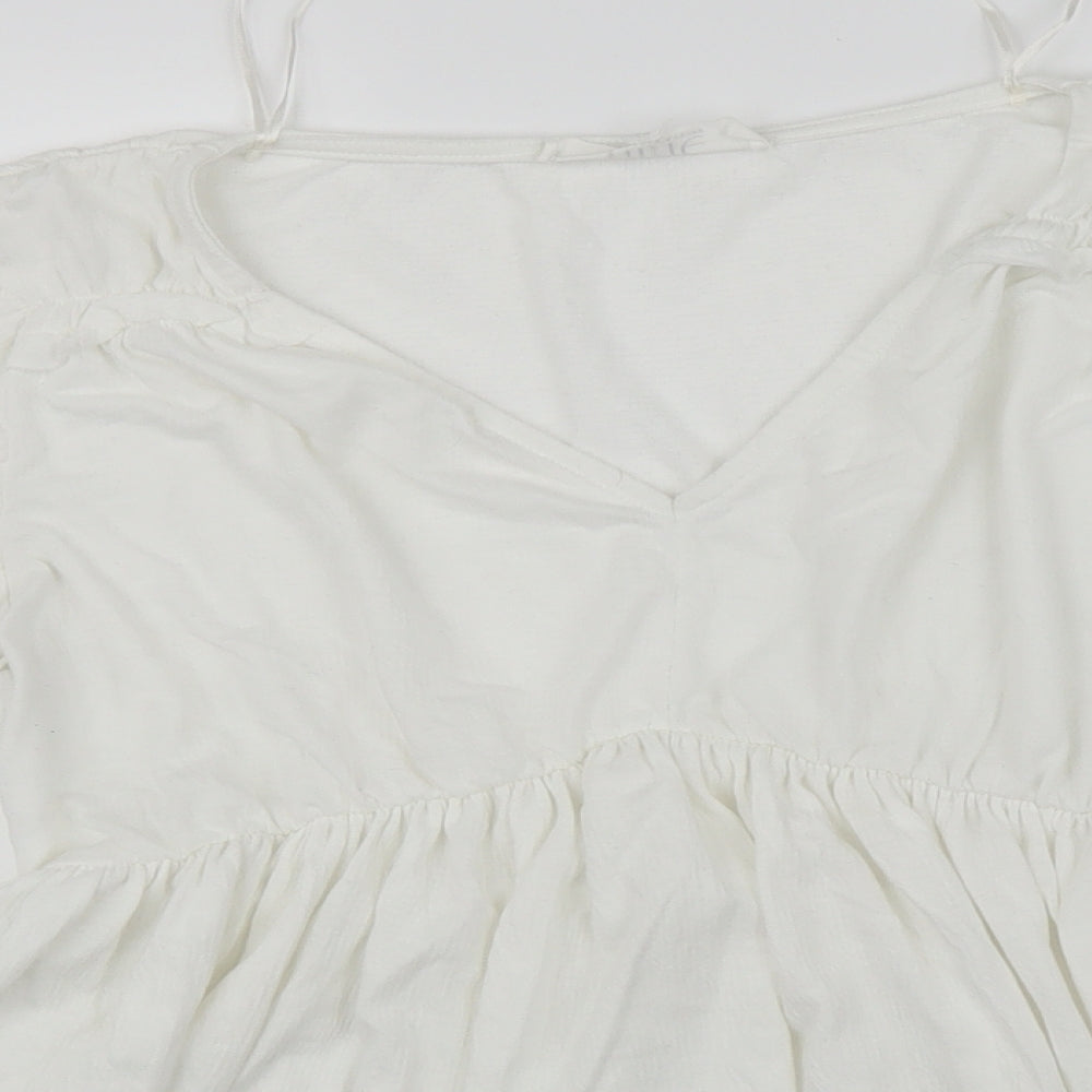Womens UK Size 6 NINE SAVANNAH MILLER White Basic T-Shirt