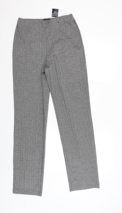 M&S Womens Black Striped  Jegging Trousers Size 10 L33 in