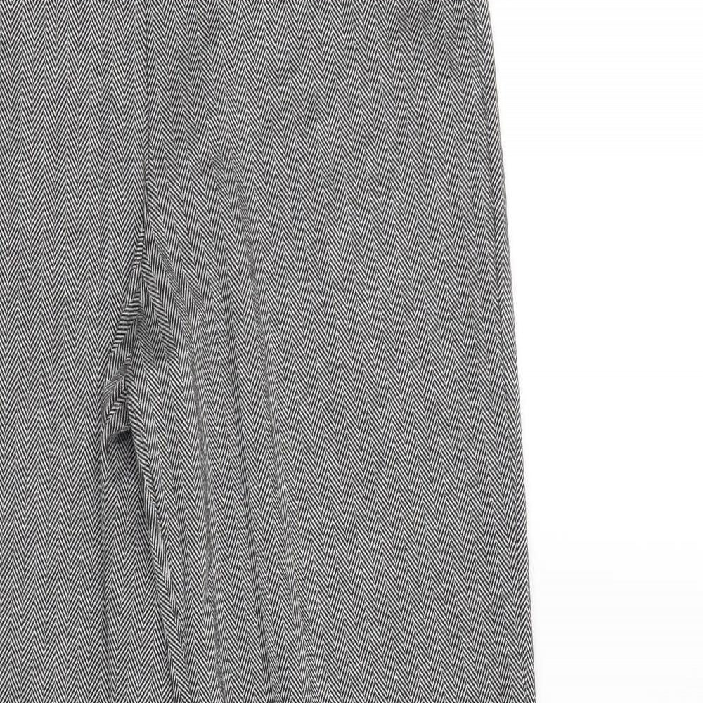 M&S Womens Black Striped  Jegging Trousers Size 10 L33 in