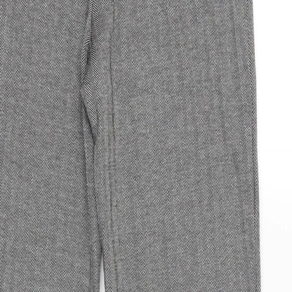 M&S Womens Black Striped  Jegging Trousers Size 10 L33 in