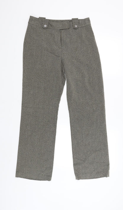 Mia Moda Womens Brown Striped  Capri Trousers Size 10 L30 in