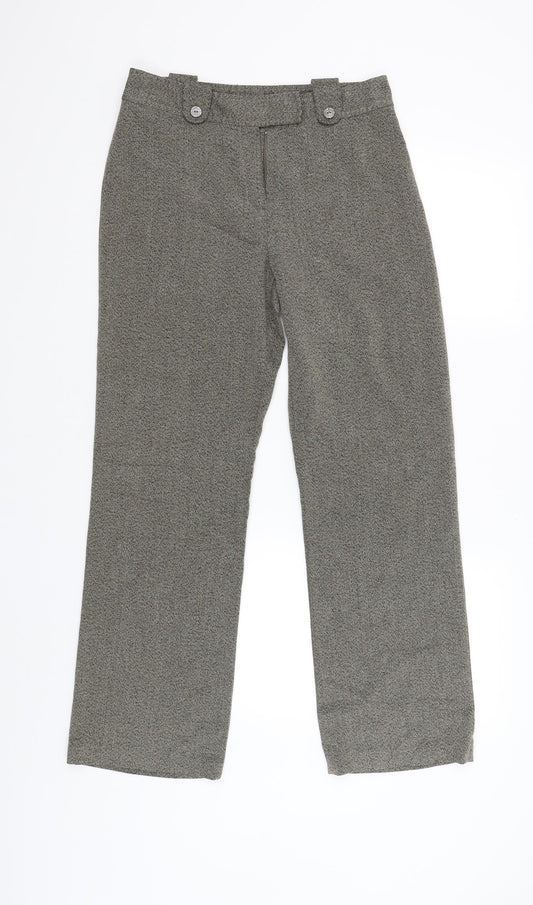 Mia Moda Womens Brown Striped  Capri Trousers Size 10 L30 in