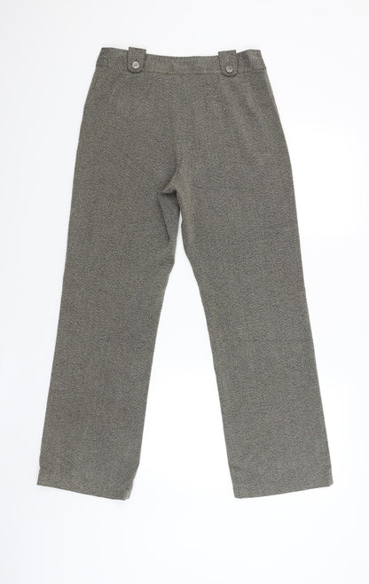 Mia Moda Womens Brown Striped  Capri Trousers Size 10 L30 in