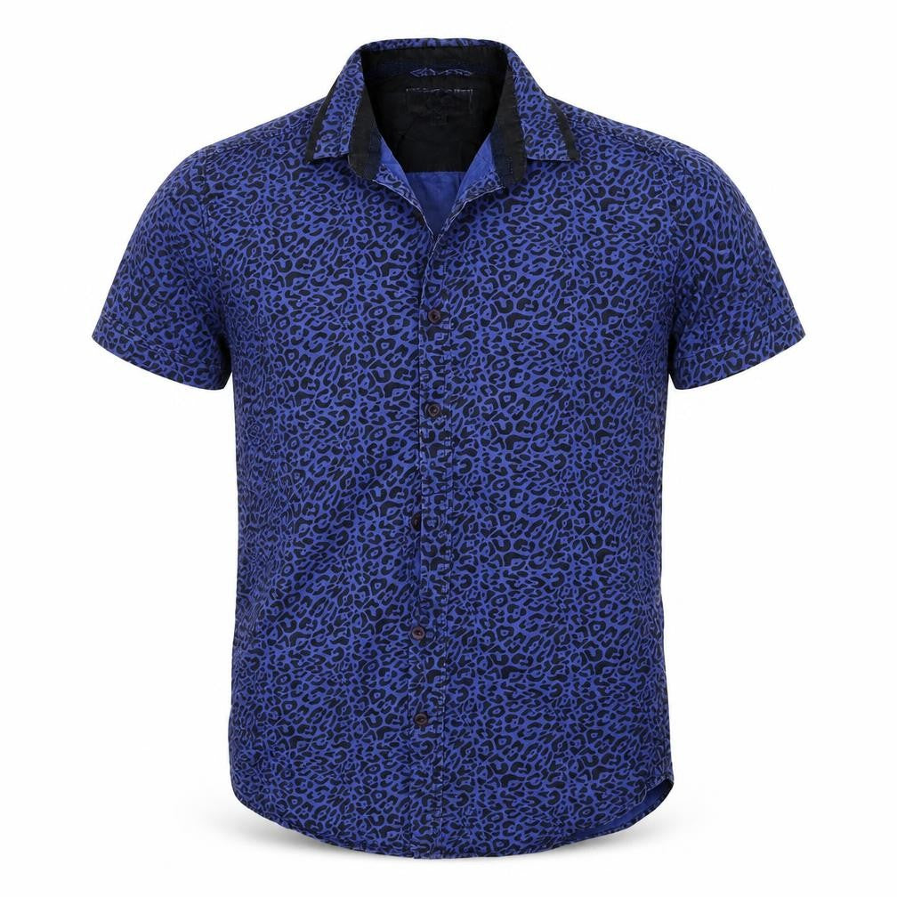 Mens UK Size S New Look Blue  Button-Up Short Sleeve Casual Shirt