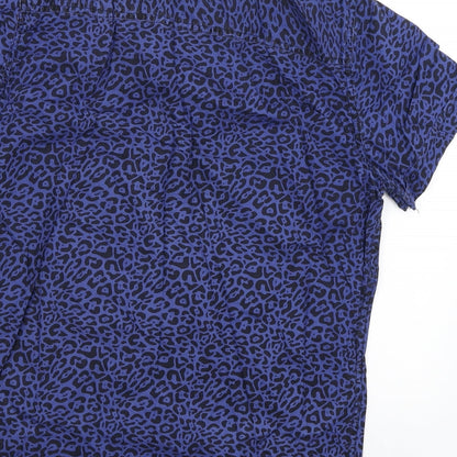 Mens UK Size S New Look Blue  Button-Up Short Sleeve Casual Shirt