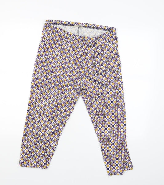 TU Womens White Floral  Bloomer Trousers Size 16 L20 in