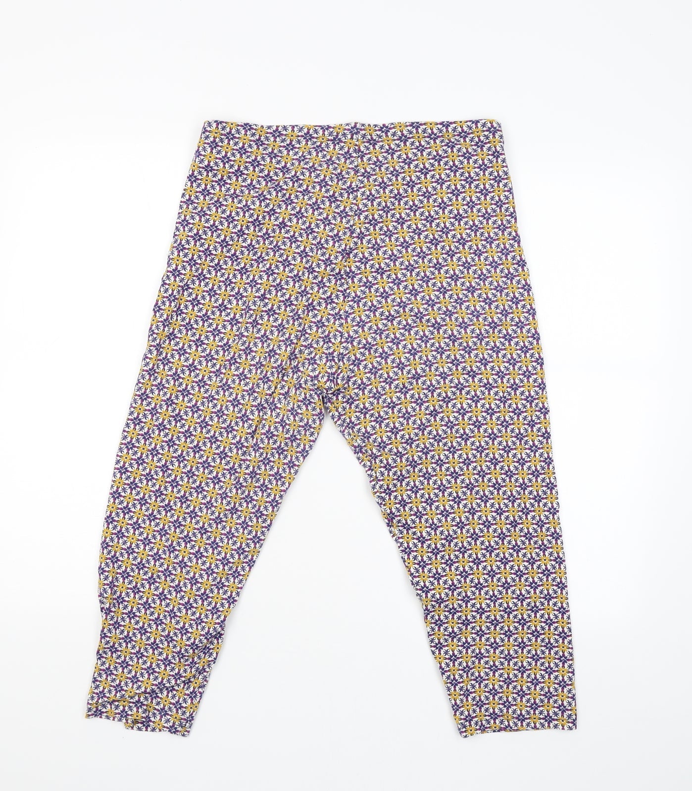 TU Womens White Floral  Bloomer Trousers Size 16 L20 in