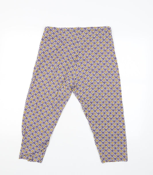 TU Womens White Floral  Bloomer Trousers Size 16 L20 in