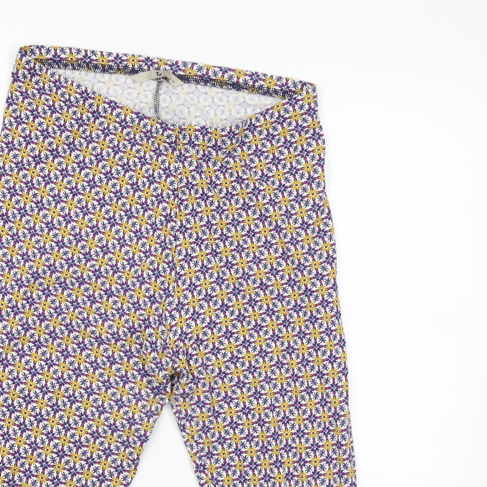 TU Womens White Floral  Bloomer Trousers Size 16 L20 in