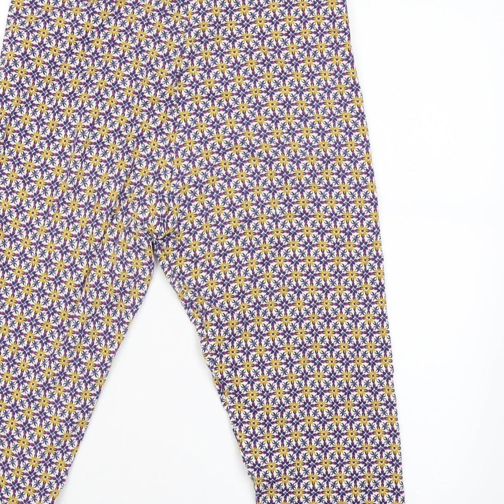 TU Womens White Floral  Bloomer Trousers Size 16 L20 in