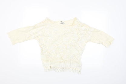 Womens UK Size 14 NEXT Beige Basic Blouse