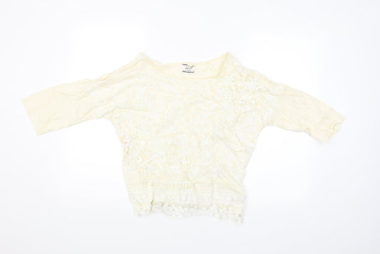 Womens UK Size 14 NEXT Beige Basic Blouse