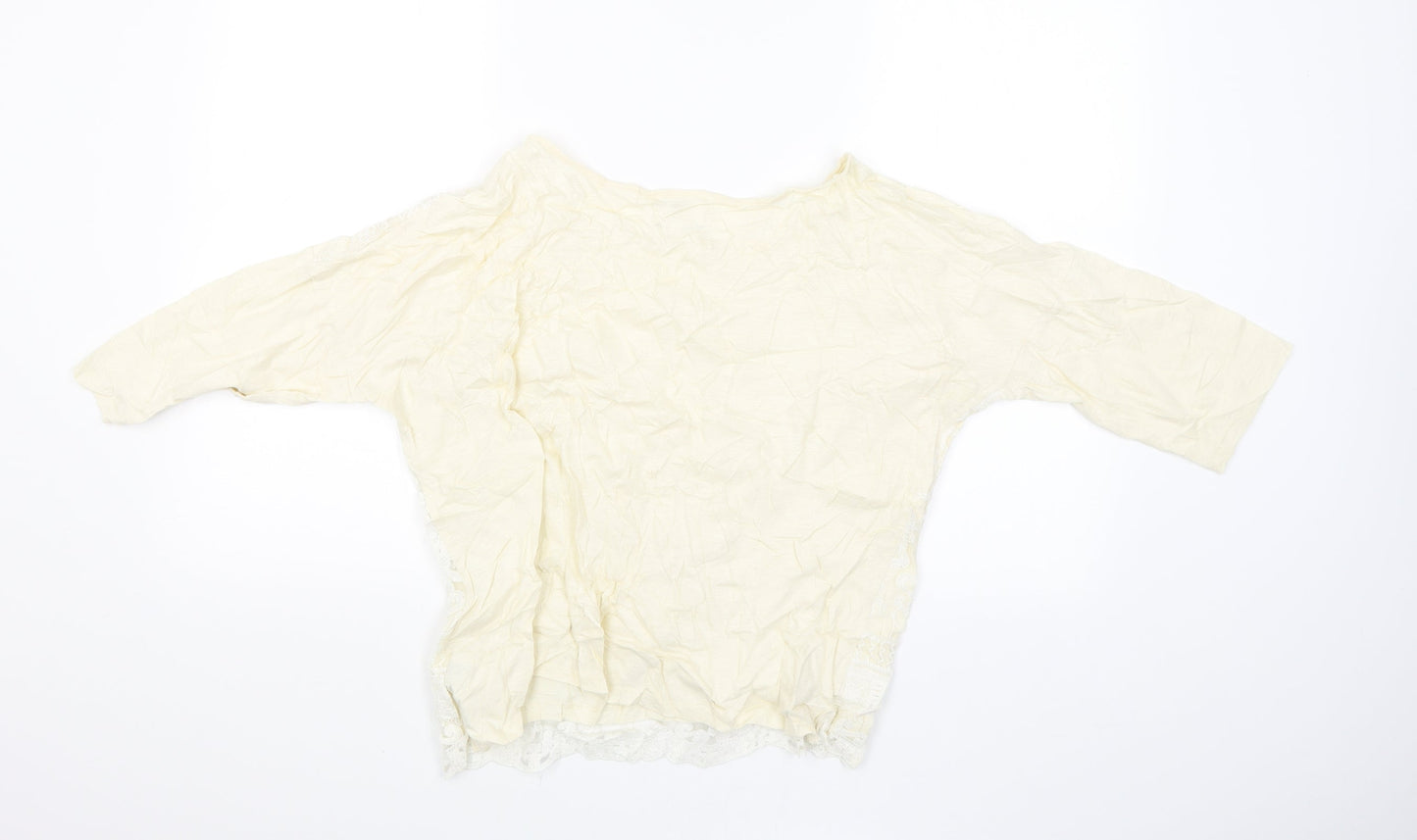 Womens UK Size 14 NEXT Beige Basic Blouse