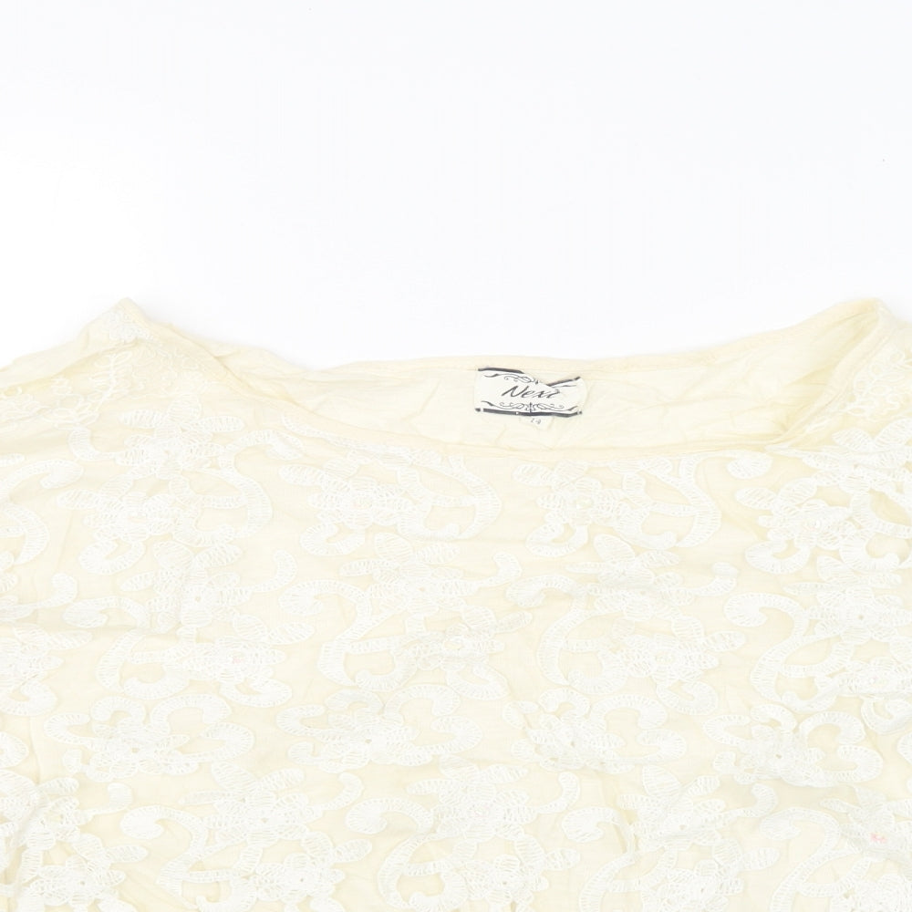 Womens UK Size 14 NEXT Beige Basic Blouse