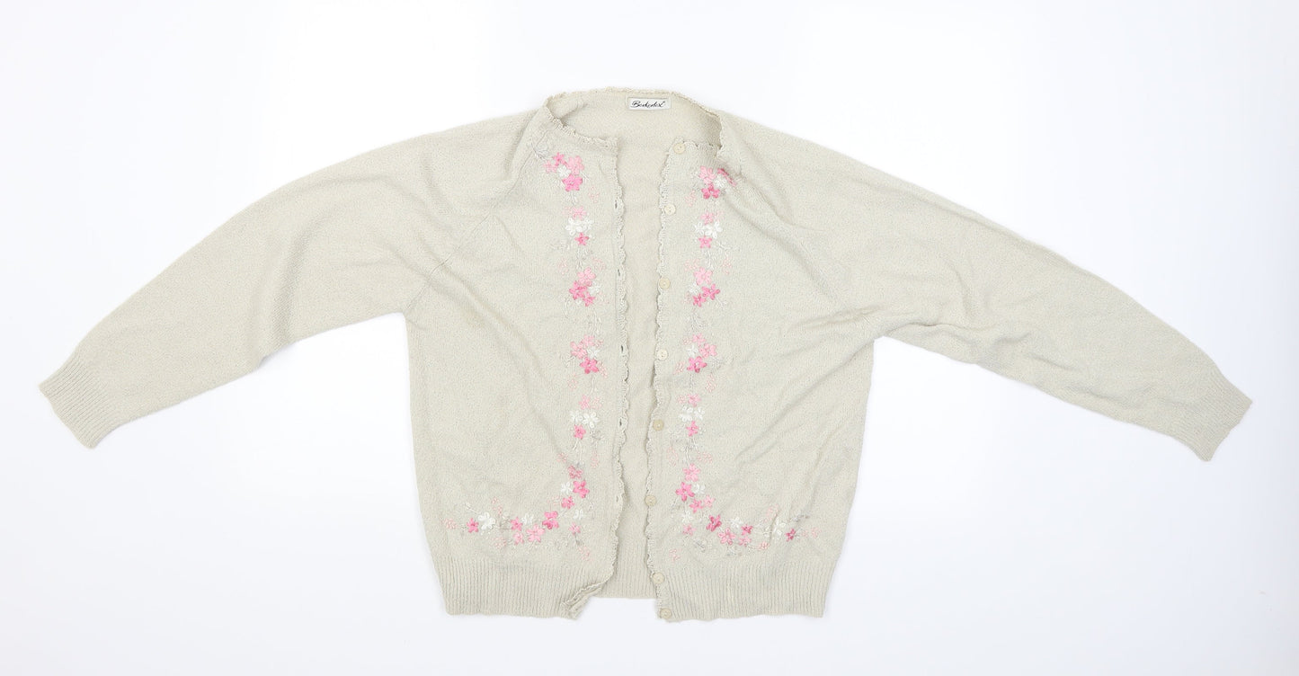 Womens UK Size 14 Berkertex Beige Cardigan Jumper