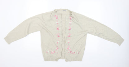 Womens UK Size 14 Berkertex Beige Cardigan Jumper