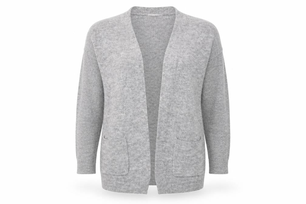 Womens UK Size 12 Nutmeg Grey Cardigan Jumper