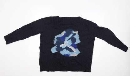 Womens UK Size L Artigiano Blue Pullover Jumper