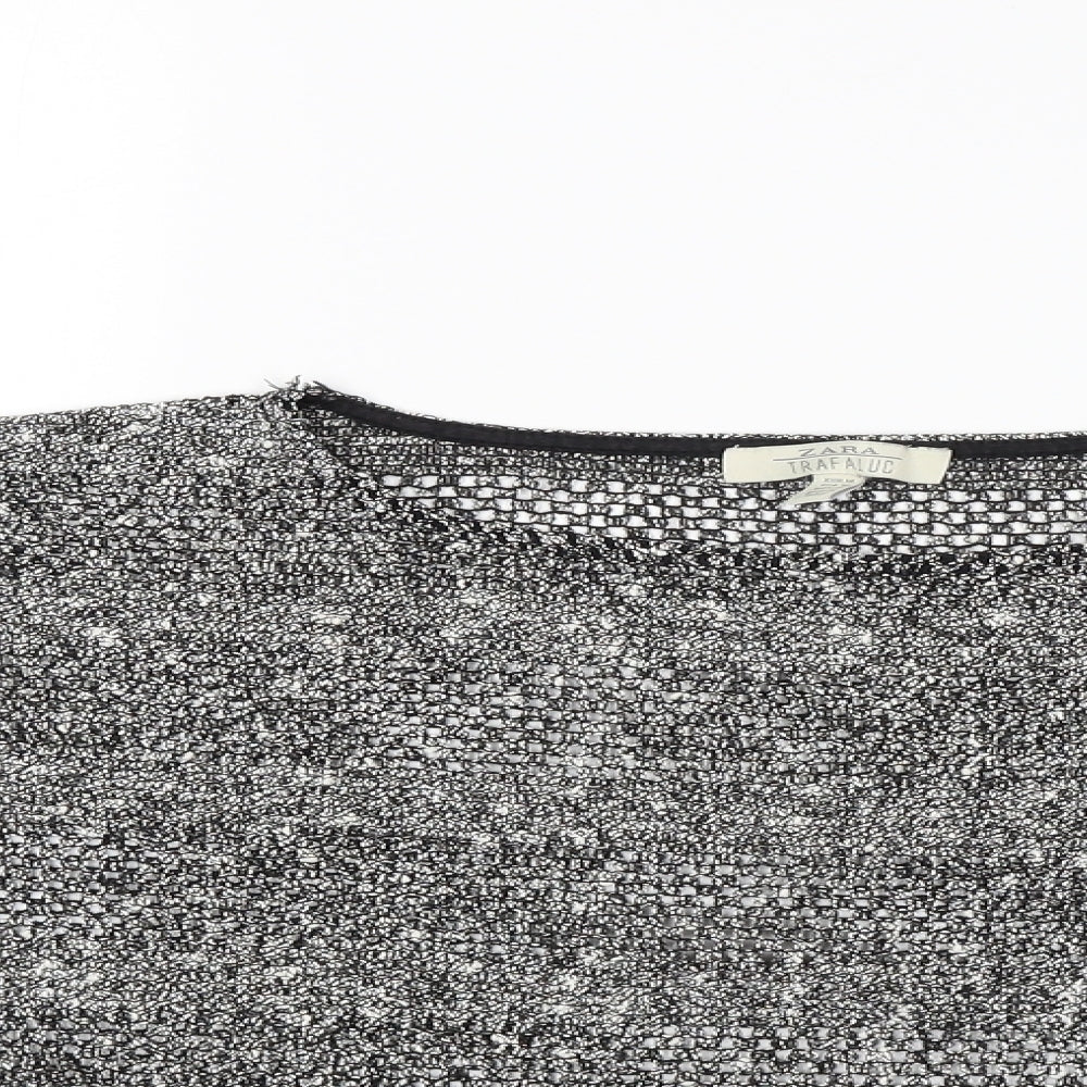 Womens UK Size M Zara Grey Basic Blouse